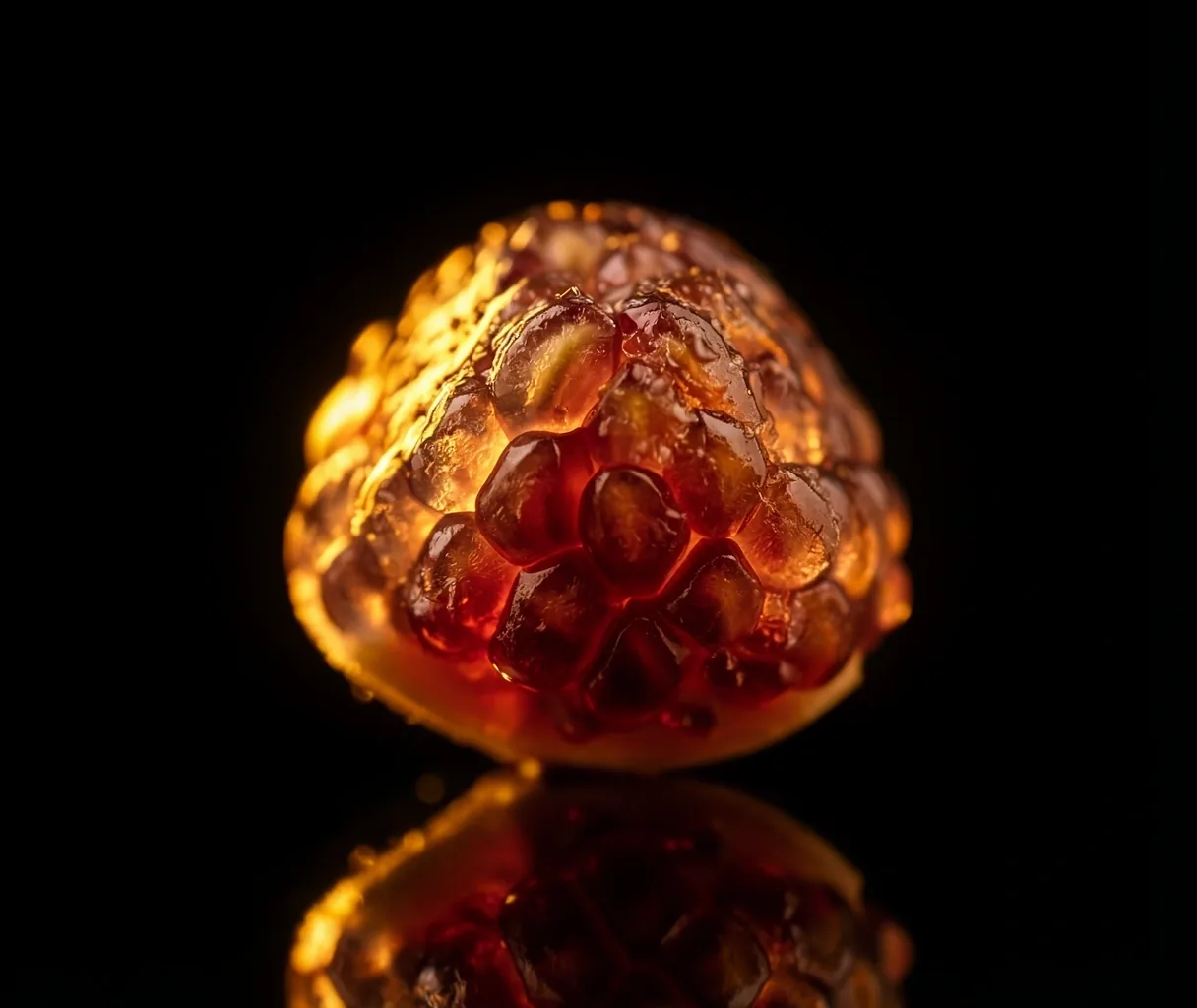 Macrophotography of nutritious pomegranate